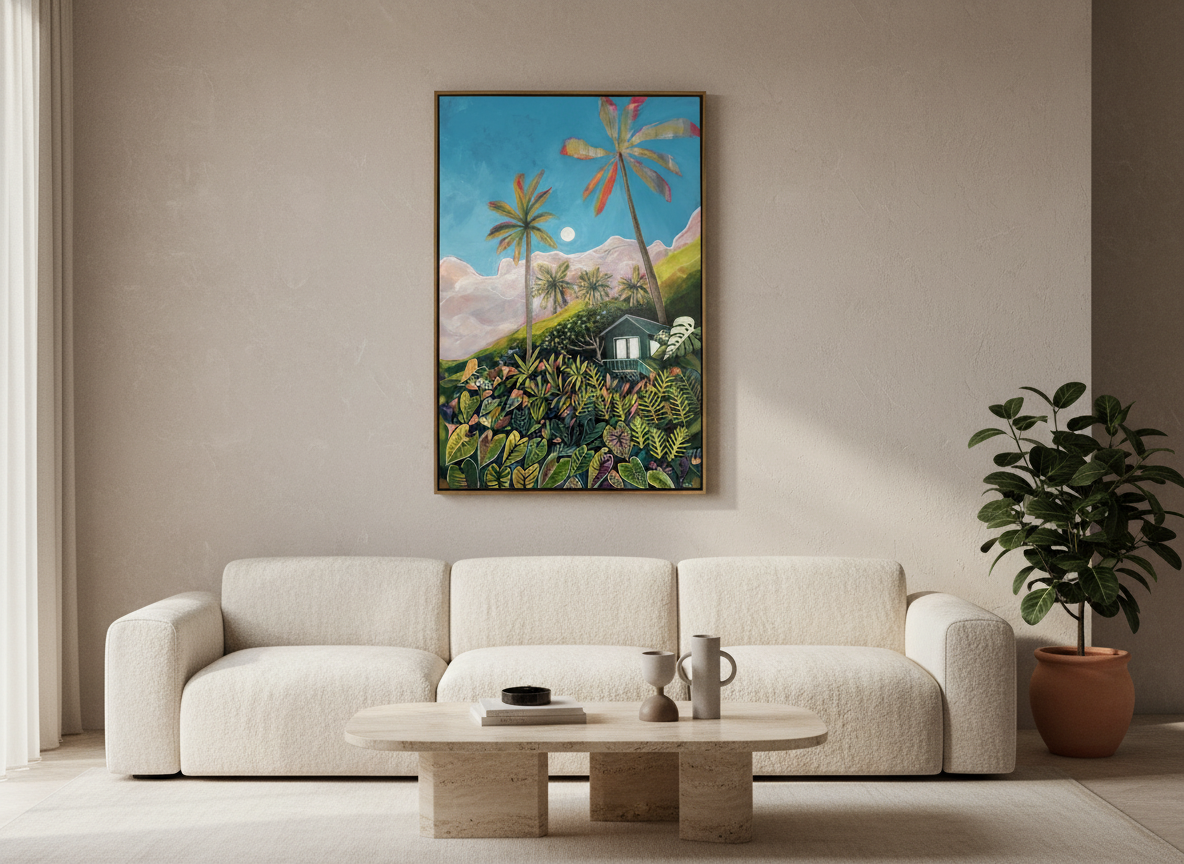 SOLD Moonrise Sunset over Kauai - Original Paitning