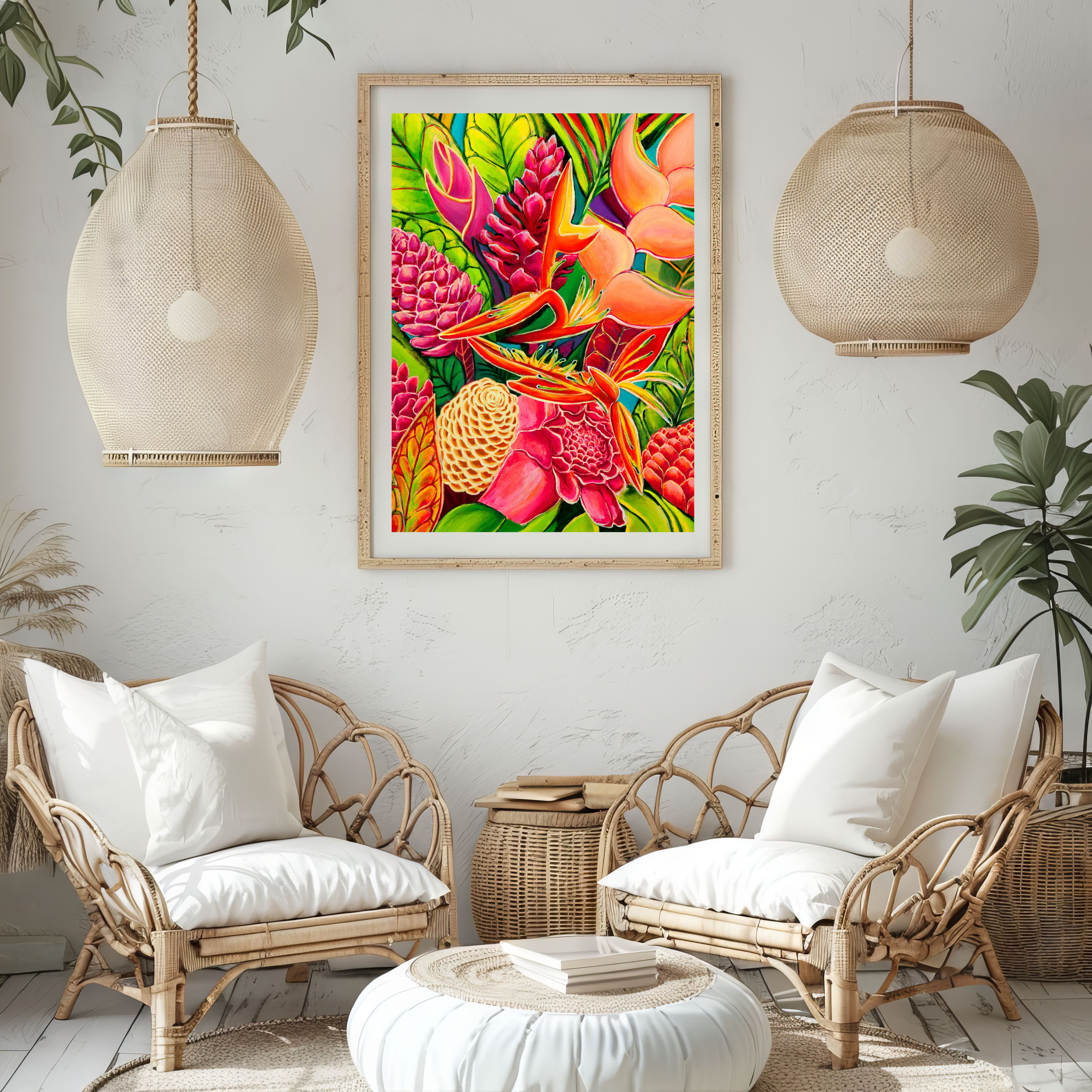 Hawaiian Love - Floral Hawaii Art - 20x28 Large Museum Quality Print