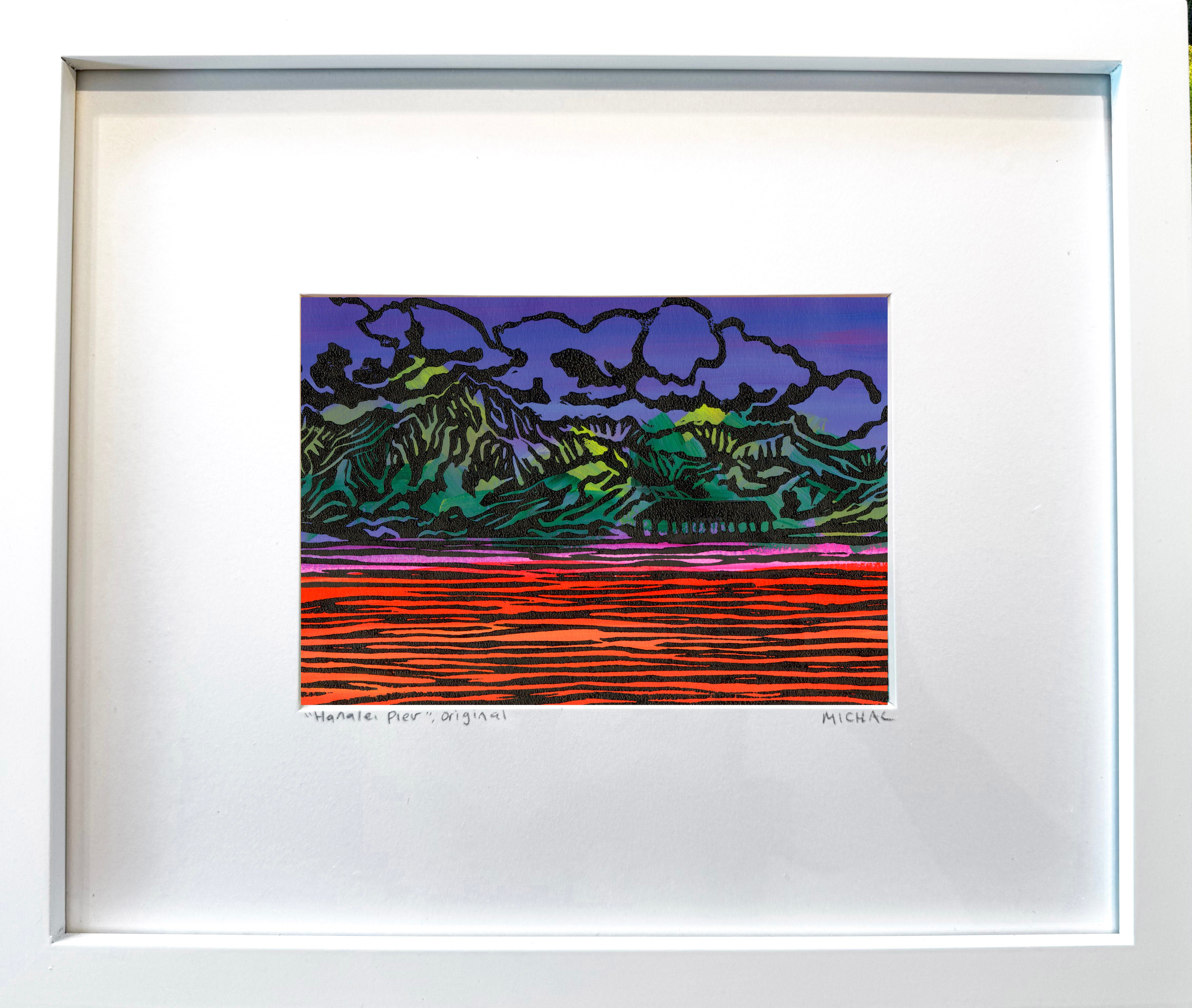 NEW 2025 - Hanalei Pier, Original Lino Cut B