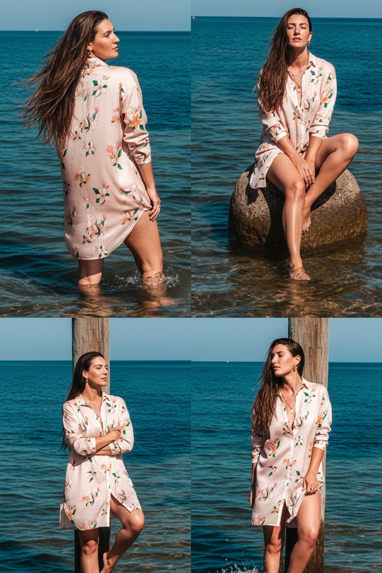 Aloha Shirt Dress - Plumeria Vintage Golden Sand