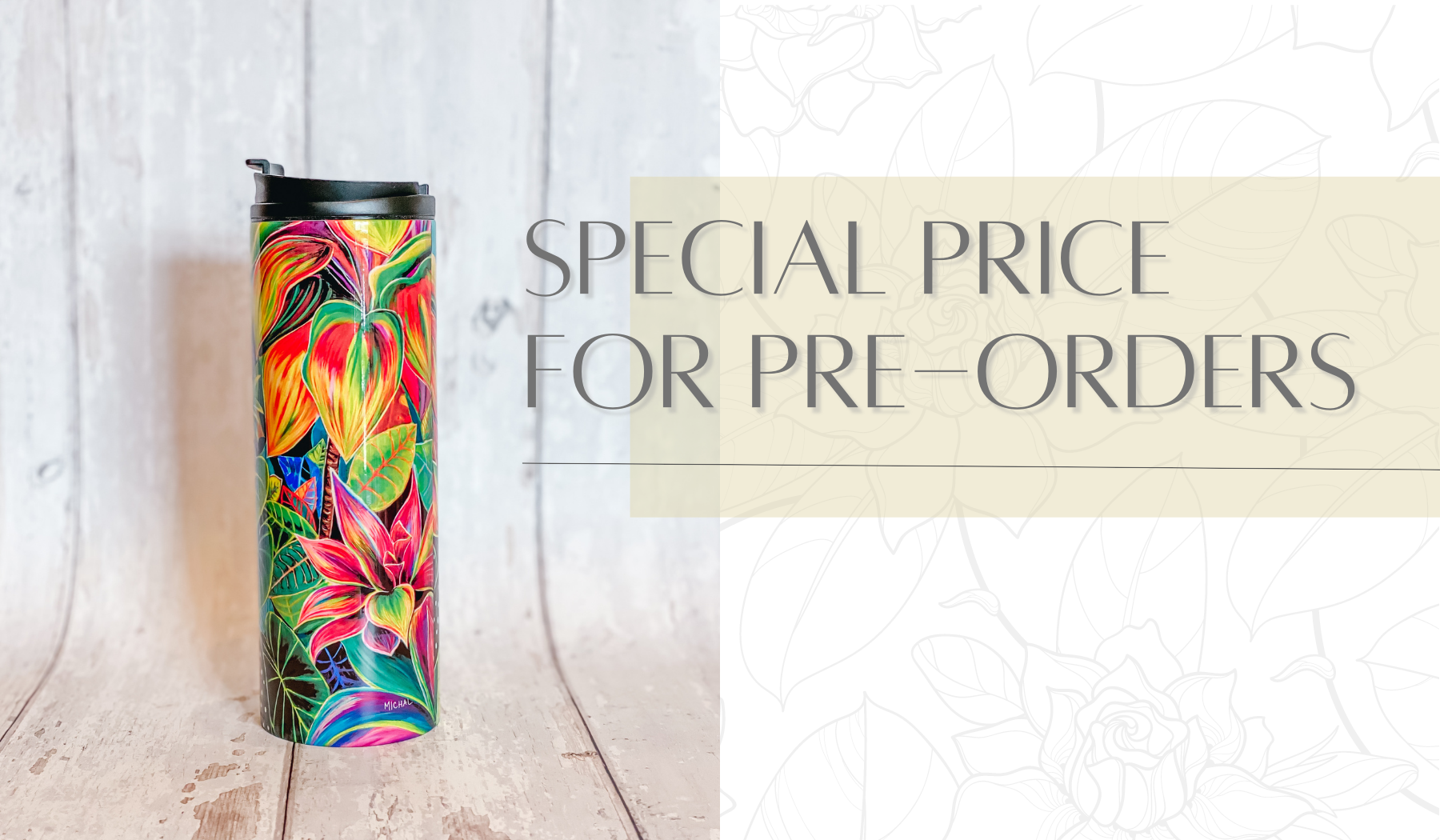 SOLD OUT - Hanalei Morning - Thermal Tumbler 16 oz - MICHAL ART STUDIO HAWAII - Thumbler