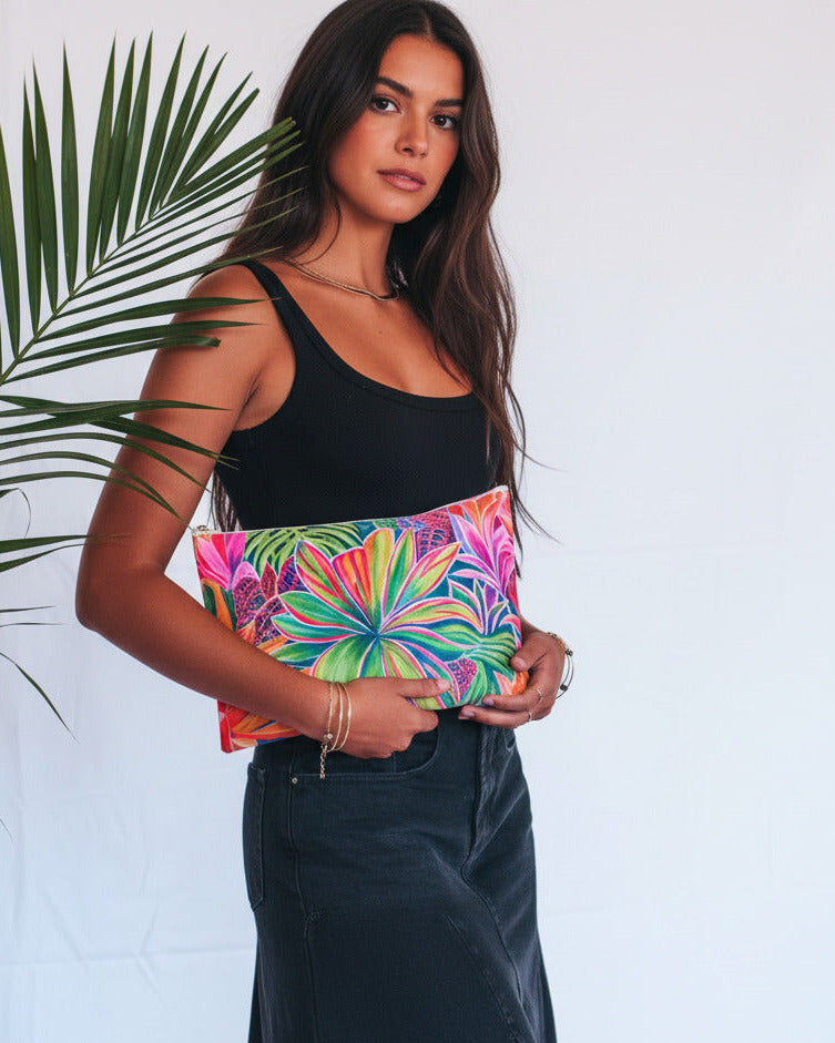 Open Heart Flowers Clutch - MICHAL ART STUDIO HAWAII - clutches