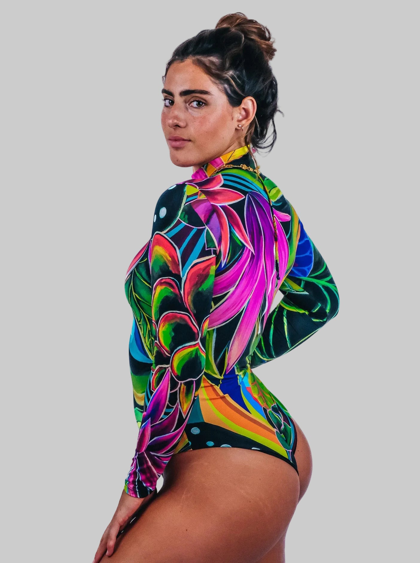 Long sleeves - Hanalei Morning - Full body zipper one piece - MICHAL ART STUDIO HAWAII -