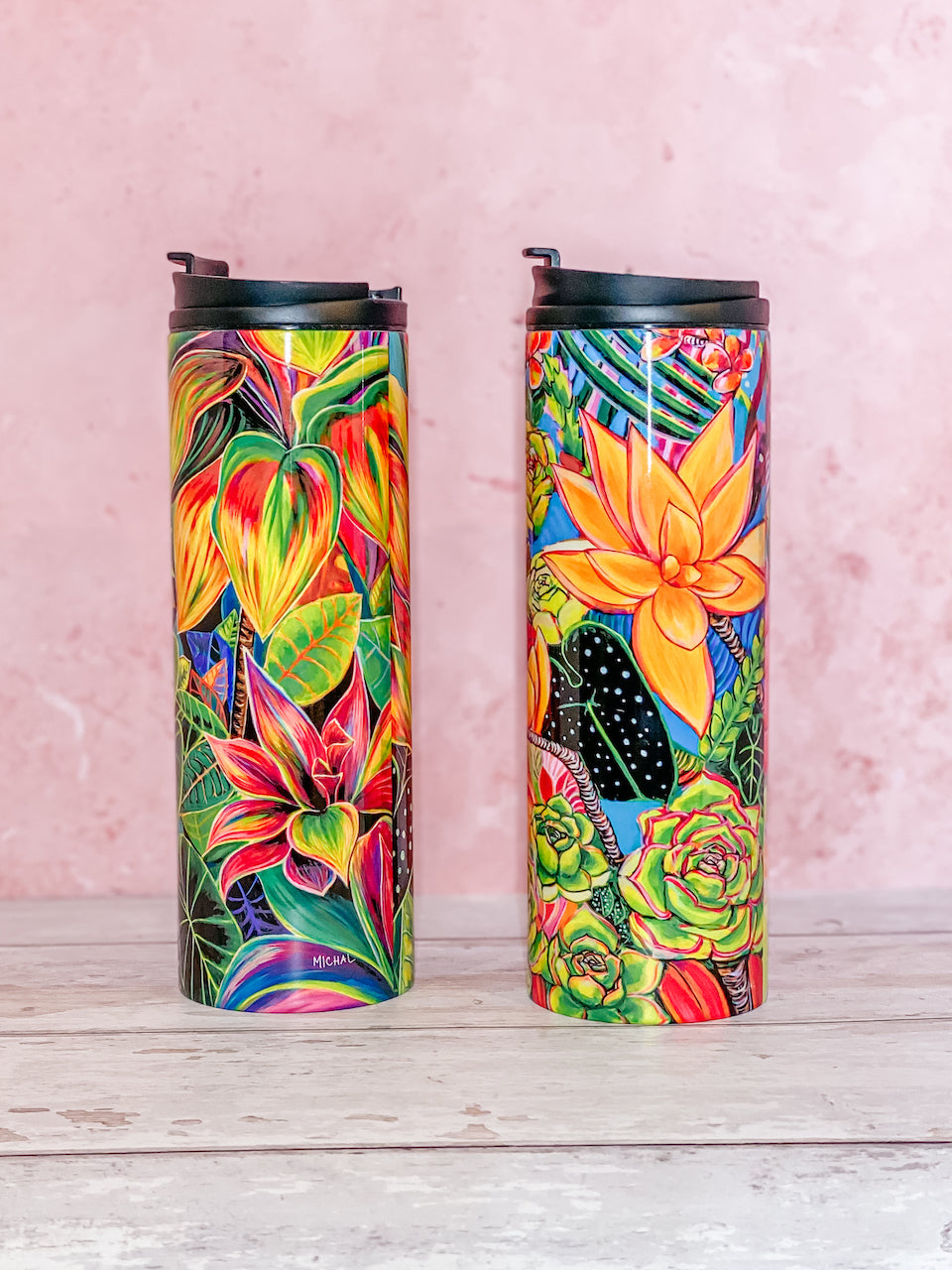 Tumblers set - Hanalei Morning & Radiant 16 oz x 2 -SOLD OUT - MICHAL ART STUDIO HAWAII - Thumbler