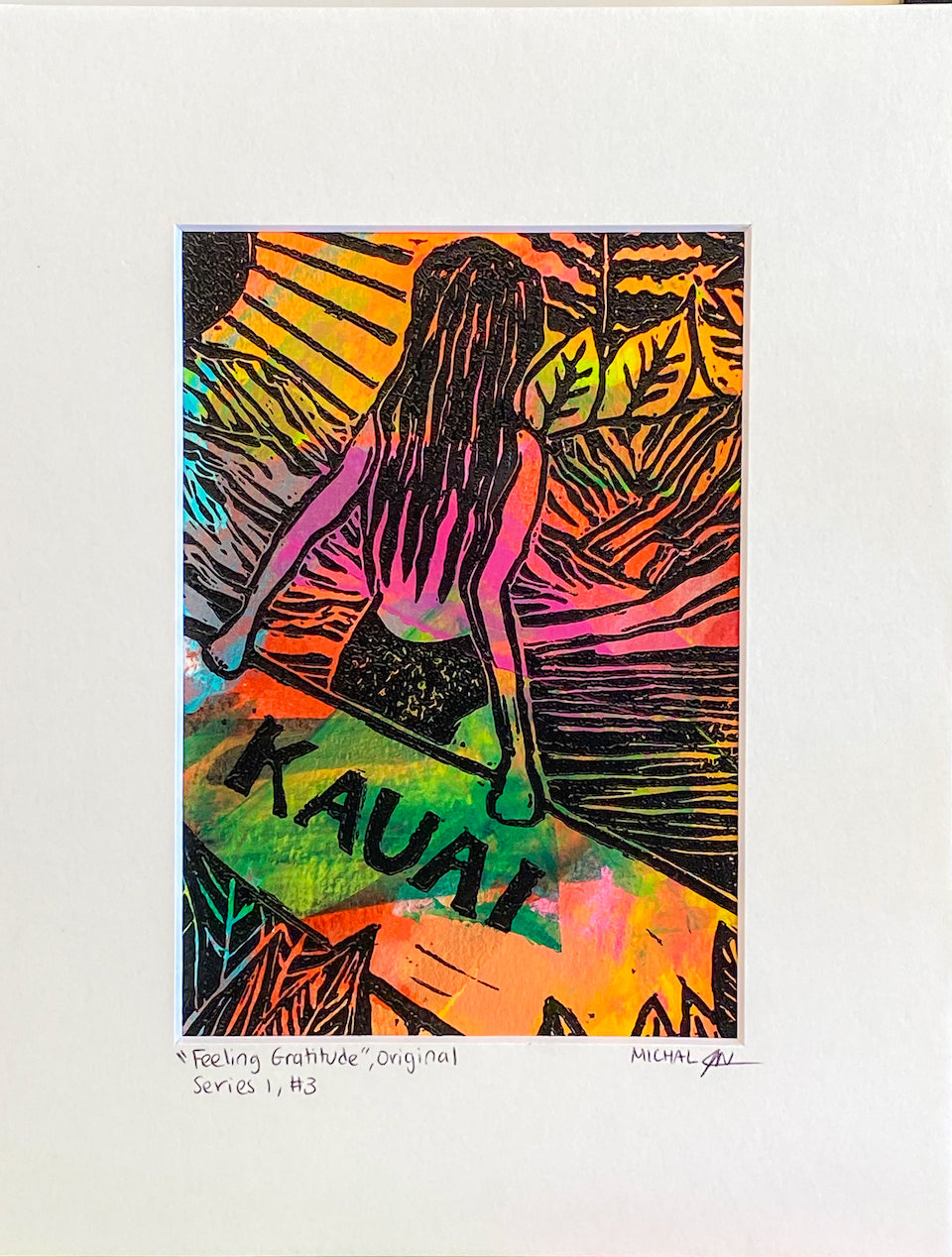 SOLD - "Feeling Gratitude" Series 1 #3 - MICHAL ART STUDIO HAWAII -