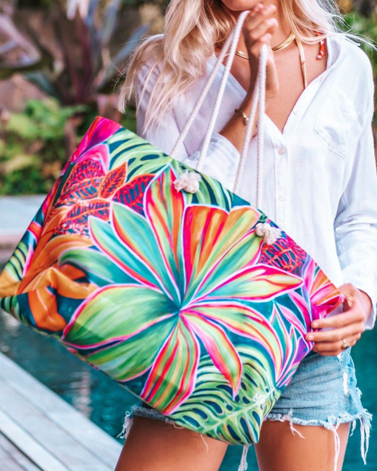 Open Heart Flowers - Weekend Tote - MICHAL ART STUDIO HAWAII - Weekend Tote