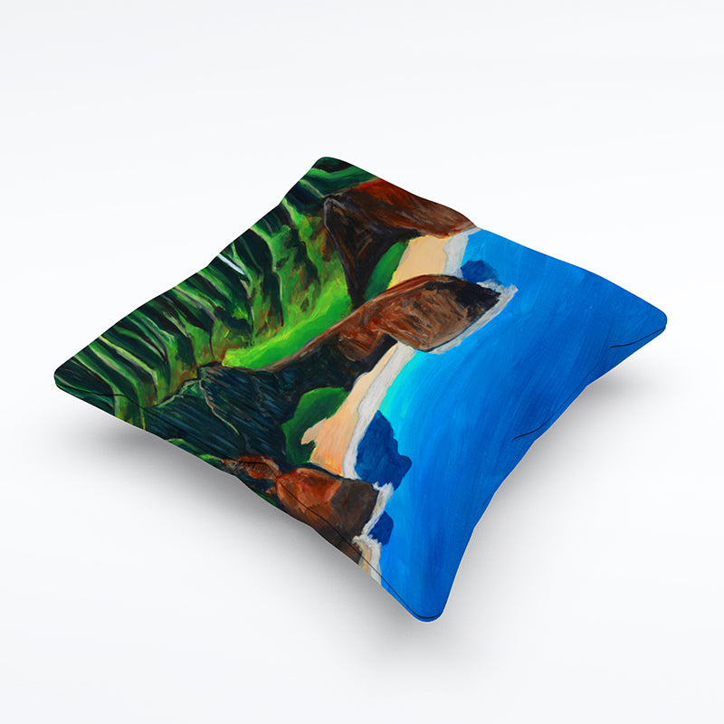 Na Pali coast Pillow cover 20"x20" - MICHAL ART STUDIO HAWAII - pillow