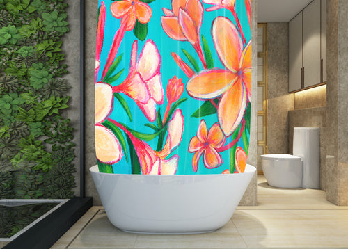 *NEW* Plumeria - Shower Curatin - MICHAL ART STUDIO HAWAII - shower curtain