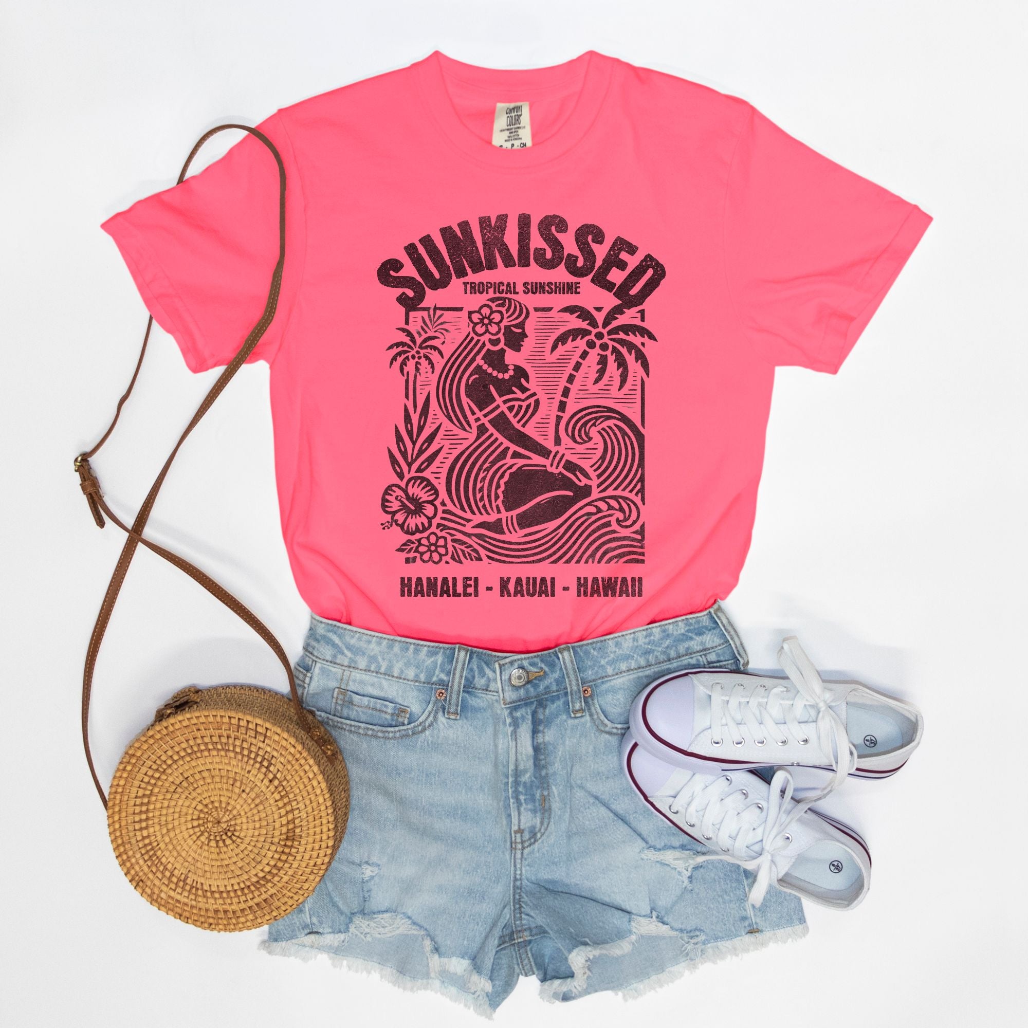 Sunkissed Hanalei Kauai Hawaii - Cotton T Shirt