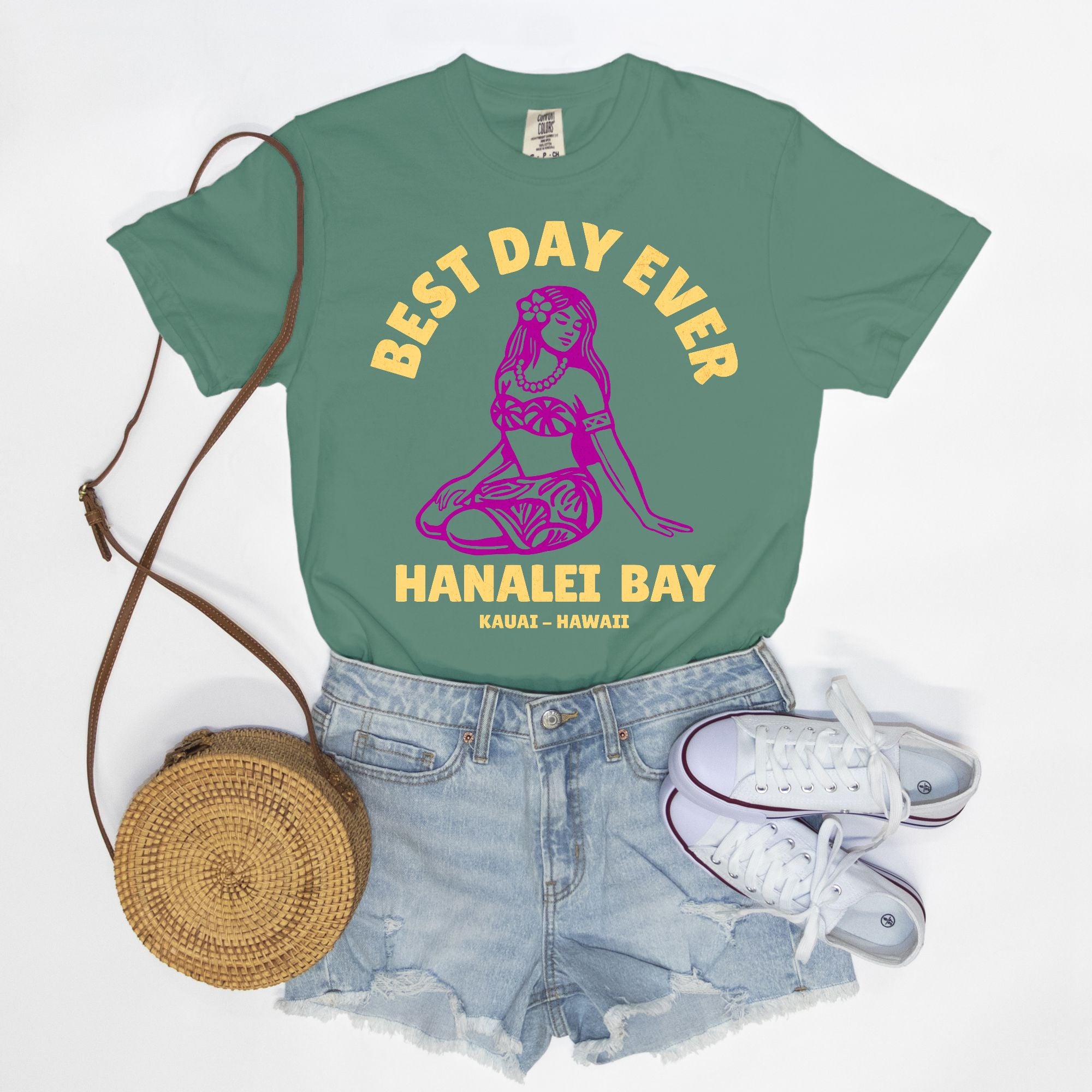 Retro Edition - Best Day Ever – Hanalei Bay Logo Girl - Kauai - Hawaii T-shirt