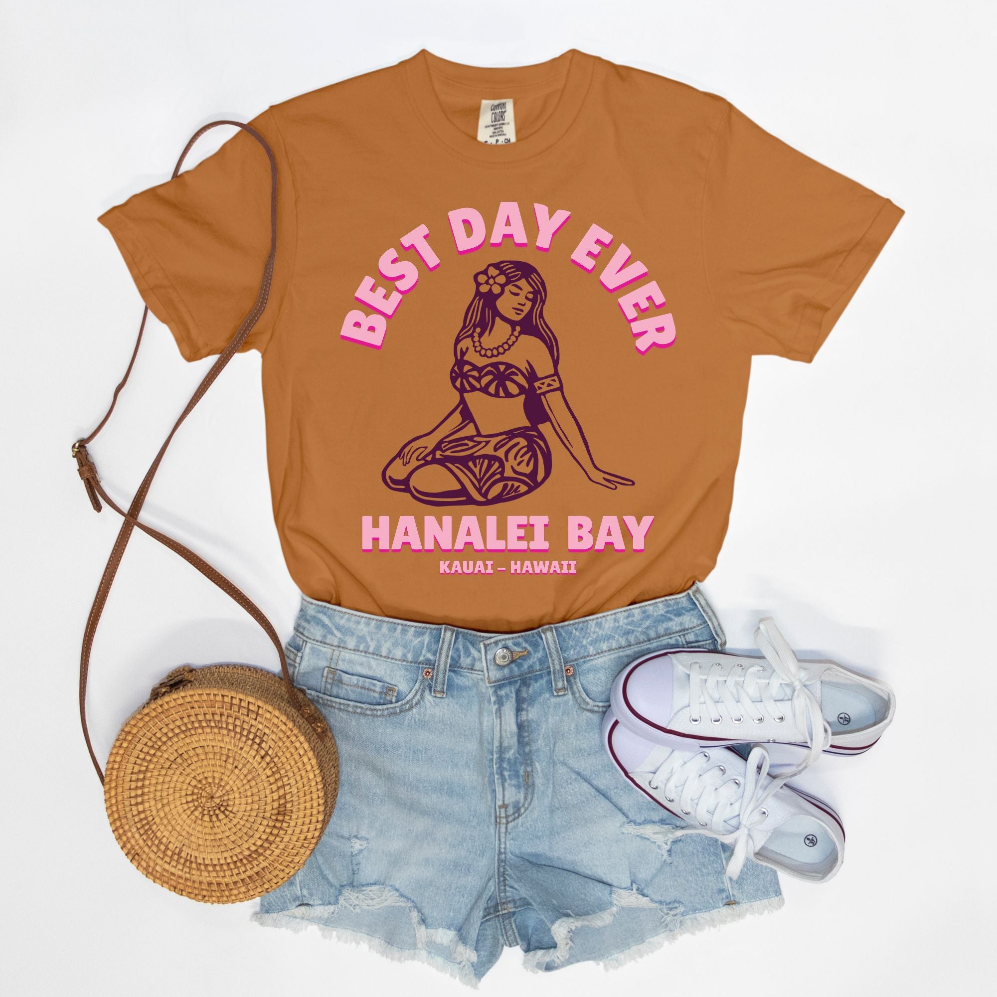 Limited edition - Pink Best Day Ever logo girl - Cotton T Shirt Earth