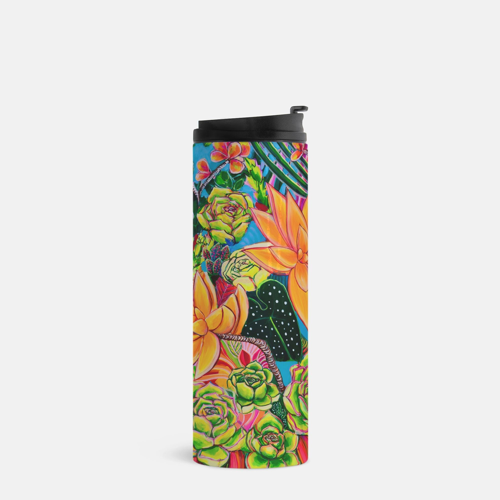 Hawaii Thermal Tumbler 16oz | Insulated Stainless Steel Travel Mug with Hawaiian Floral Print