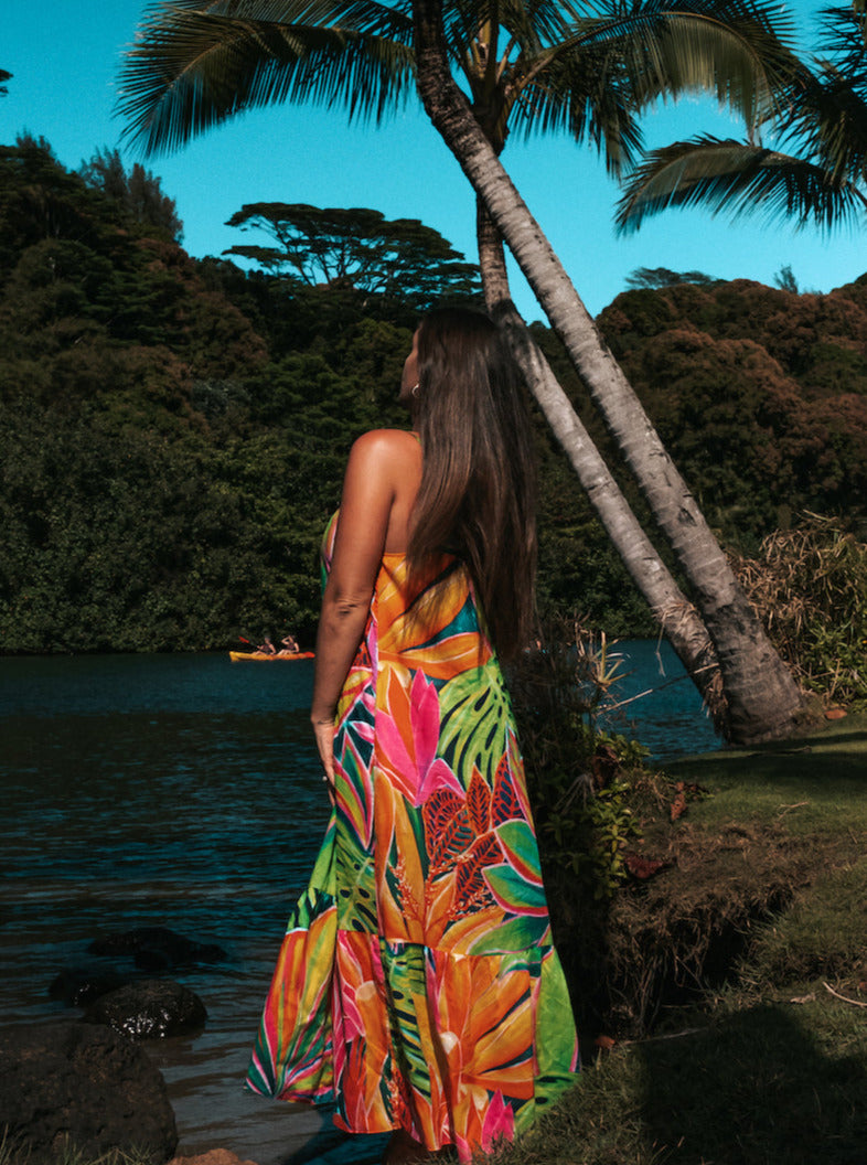 Aloha Boho Dress Open Heart MICHAL ART STUDIO HAWAII