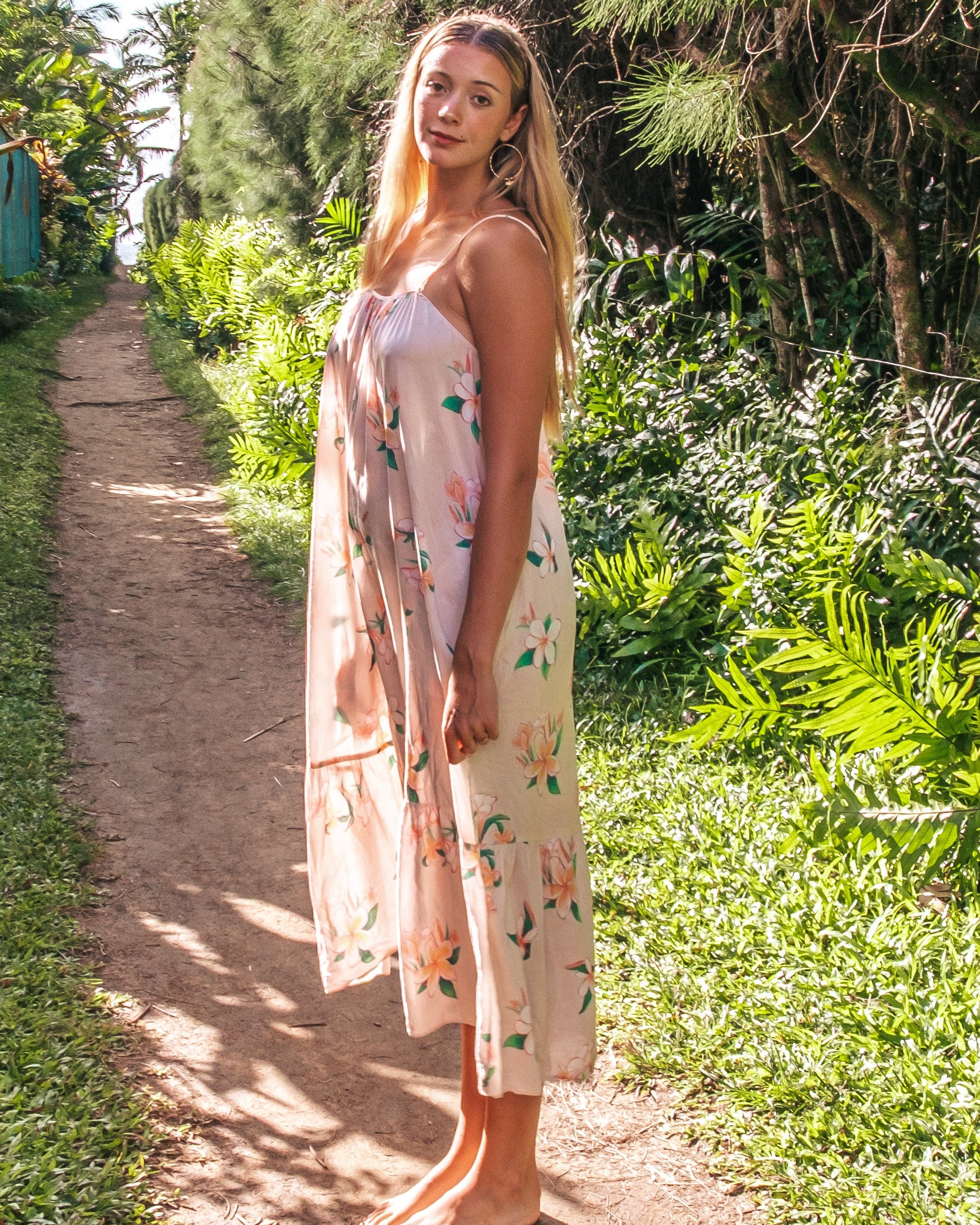Aloha Boho Dress - Plumeria Vintage Tan