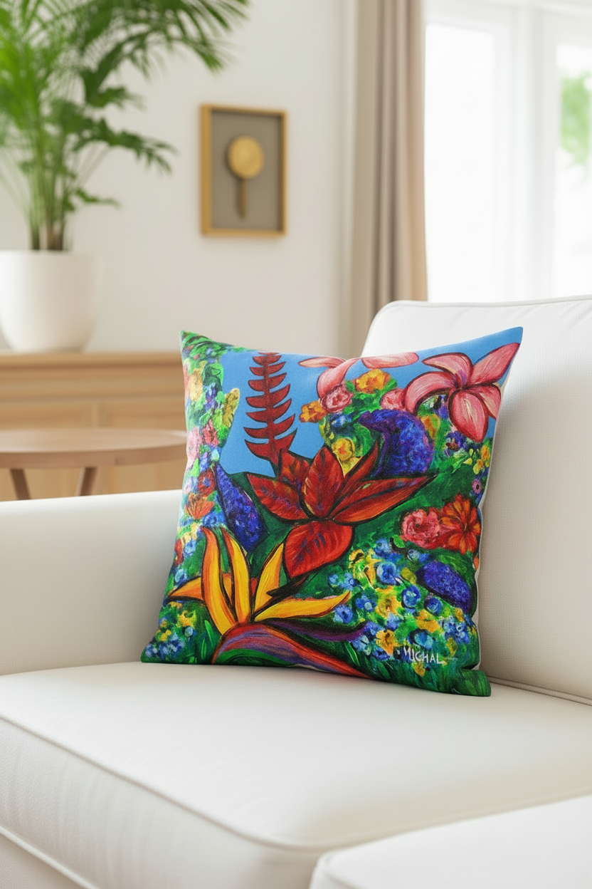 Hawaiian Flowers Pillow cover 20"x20"