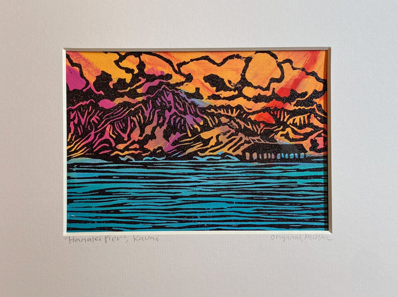 NEW 2024 - Hanalei Pier, Original Lino Cut