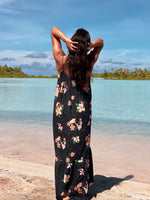 Aloha Boho Dress - Plumeria Vintage Black