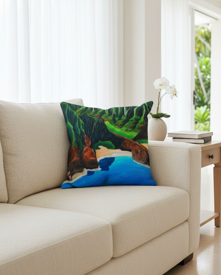 Na Pali coast Pillow cover 20"x20"