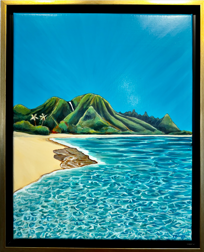 "Tunnels Beach View" - Original Acrylic Painting