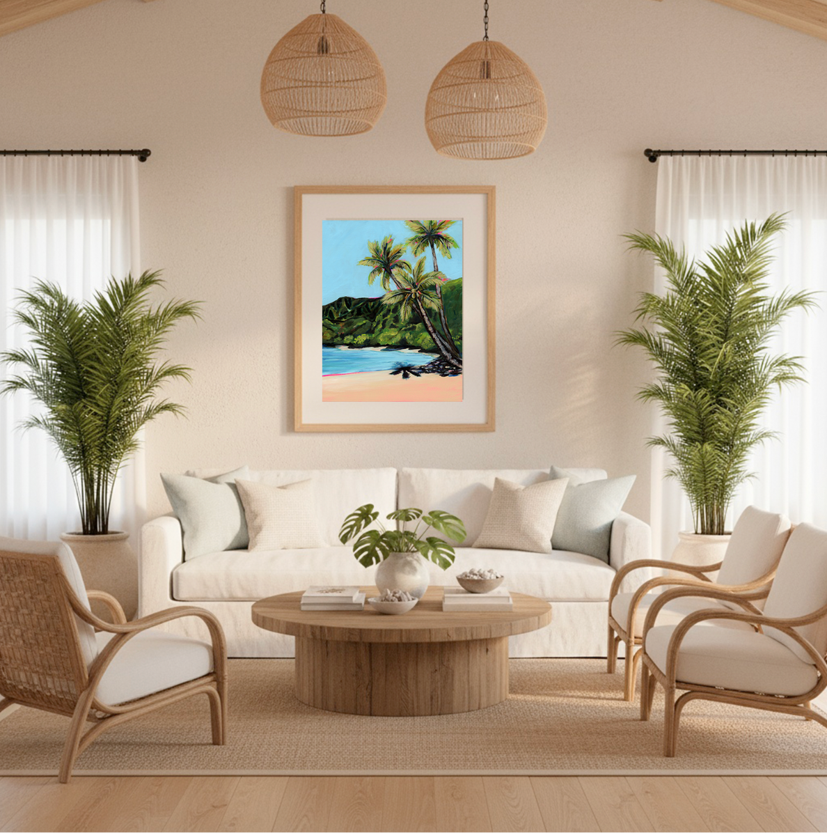 NEW - Waikoko Palm Trees -  20x28  Large Museum Quality Print - FREE USA SHIPPING