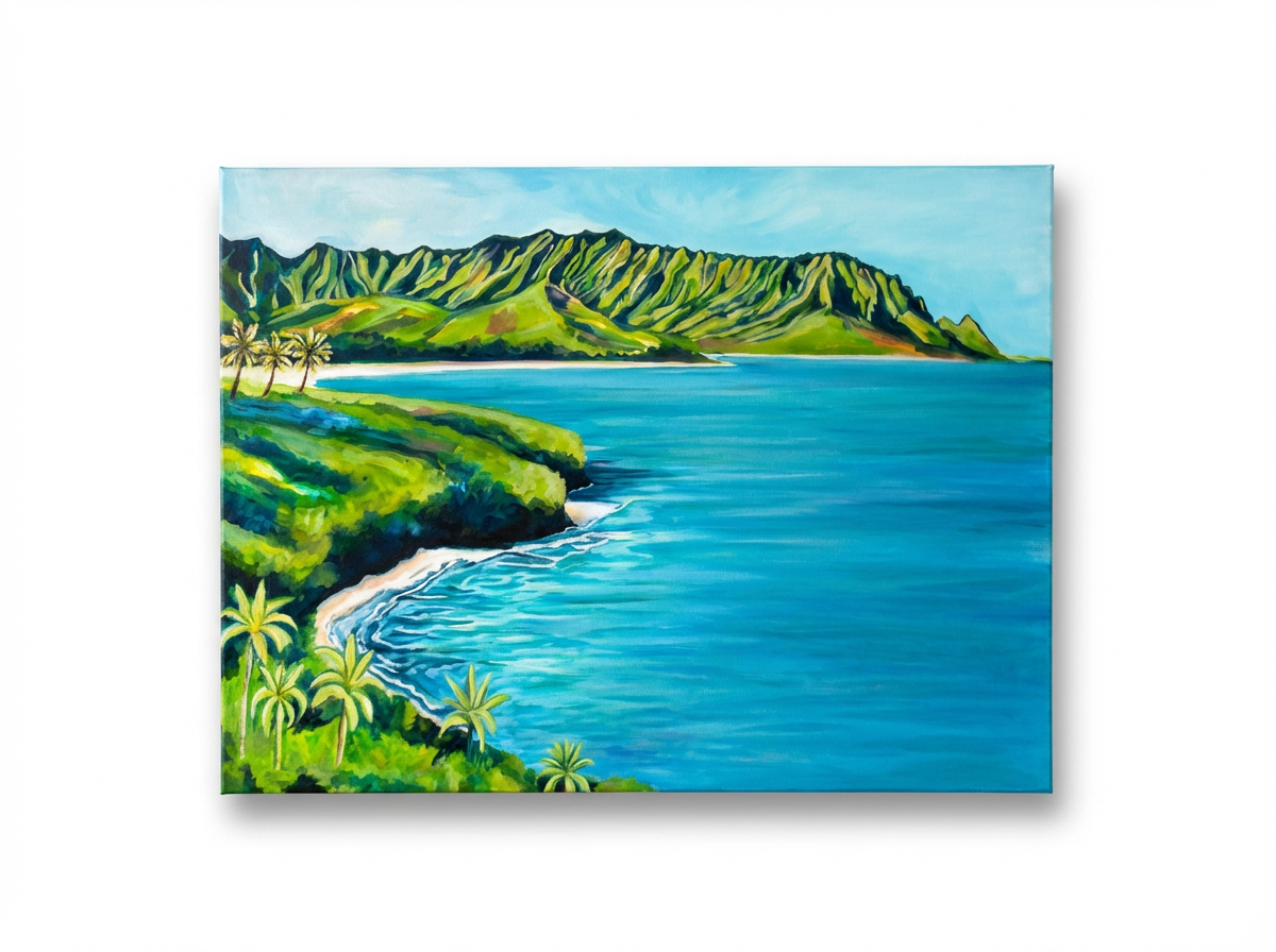 NEW - Kauai Dreaming - Kauai North Shore View - Original painting 24x18"