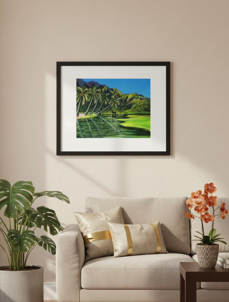 Black Horse matted paper print by Michal