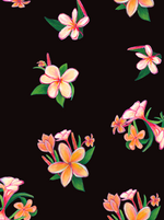 Aloha Boho Dress - Plumeria Vintage Black
