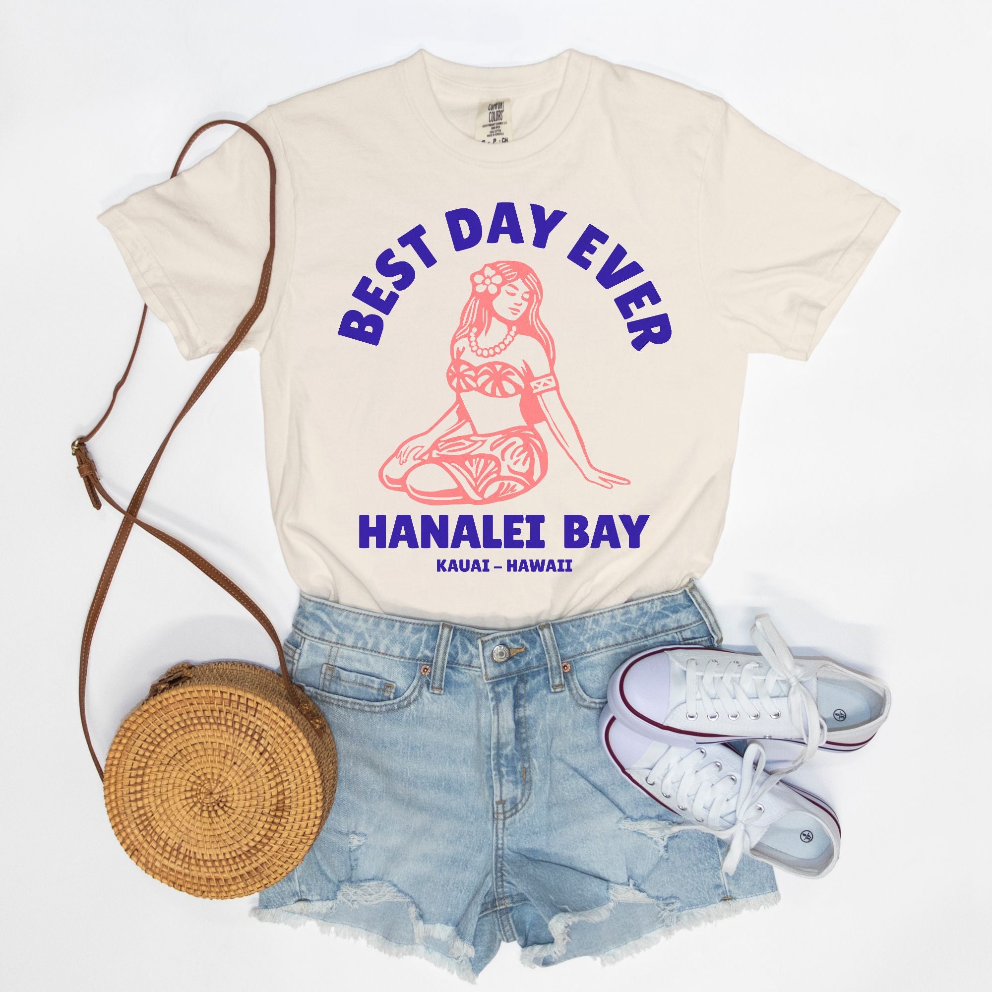 Vintage Edition - Best Day Ever – Hanalei Bay Logo Girl - Kauai - Hawaii T-shirt -