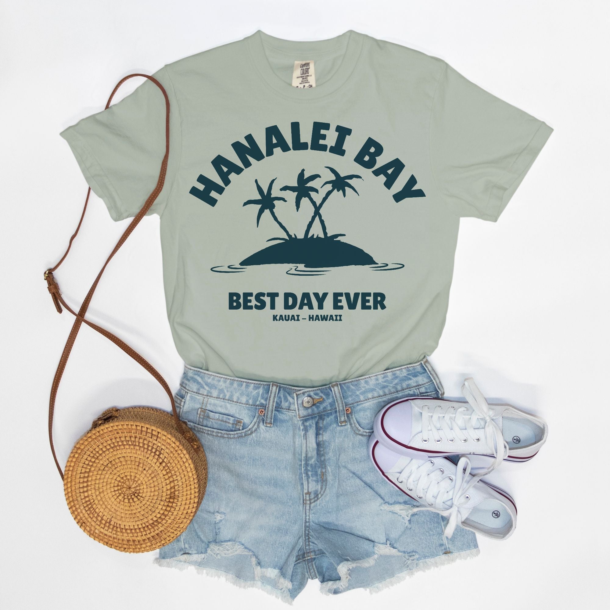 Palm Trees Hanalei Best Day Ever - T Shirt - Unisex Man and Woman