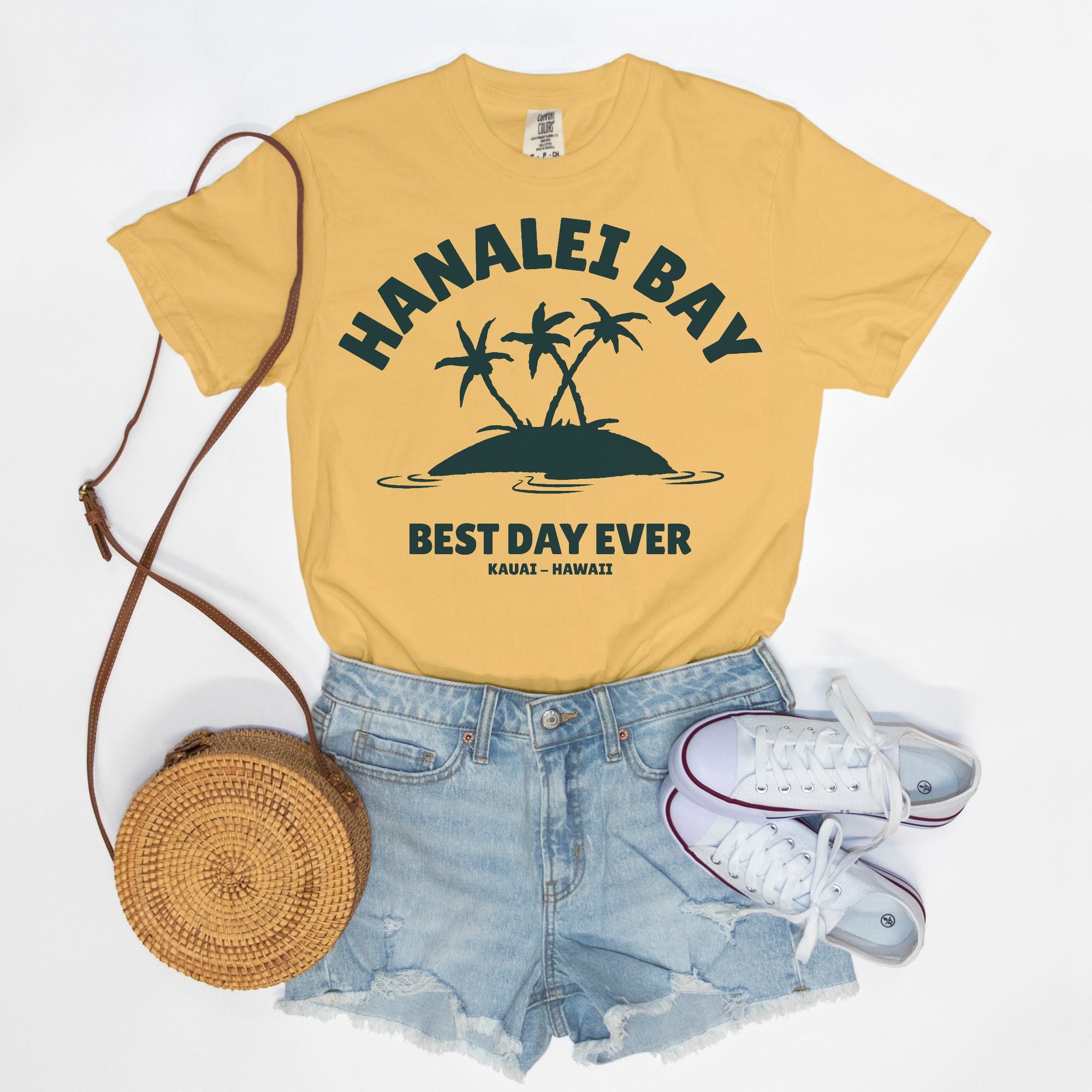 Palm Trees Hanalei Best Day Ever - T Shirt - Unisex Man and Woman