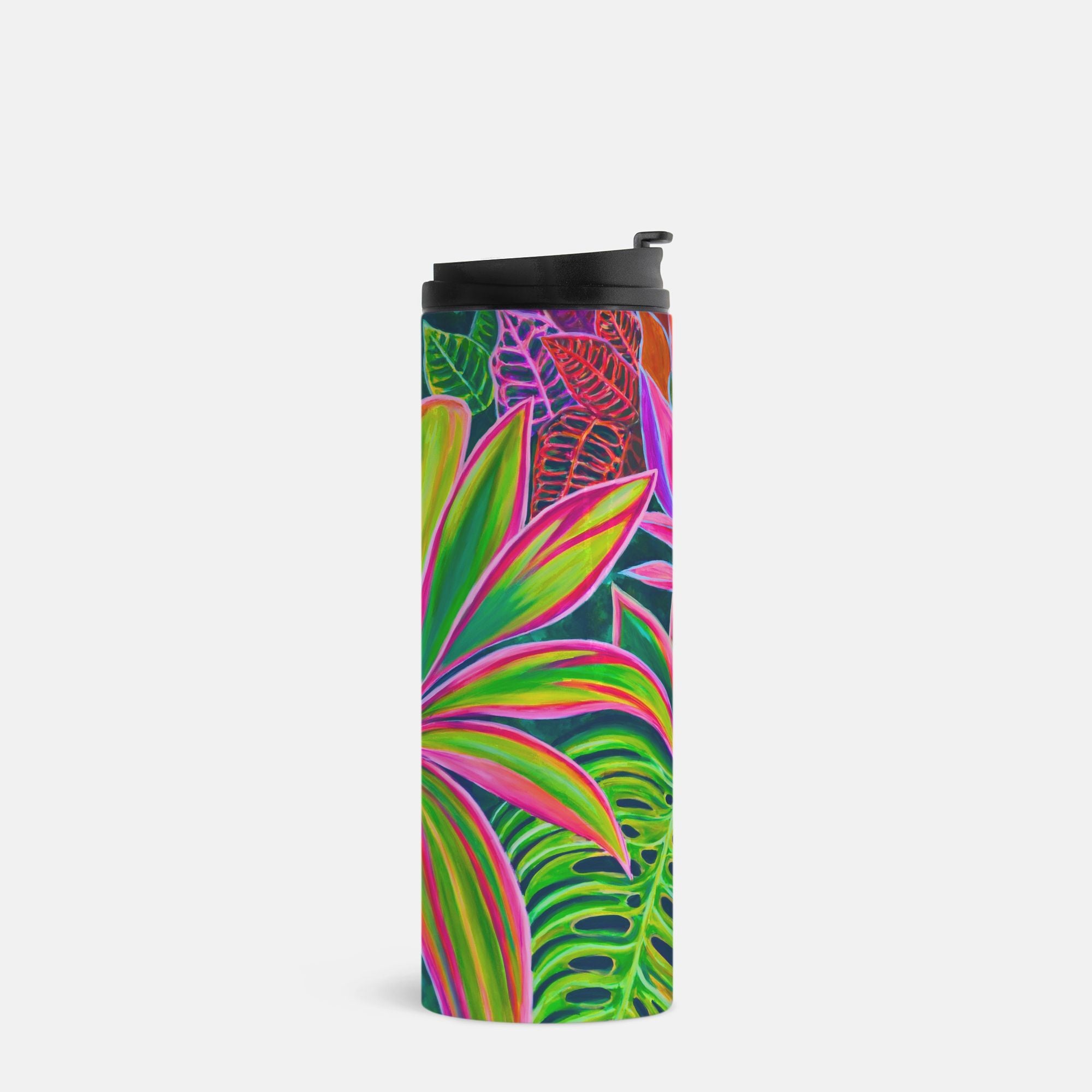 Open Heart Floral Thermal Tumbler 16oz | Hawaiian Insulated Stainless Steel Travel Mug