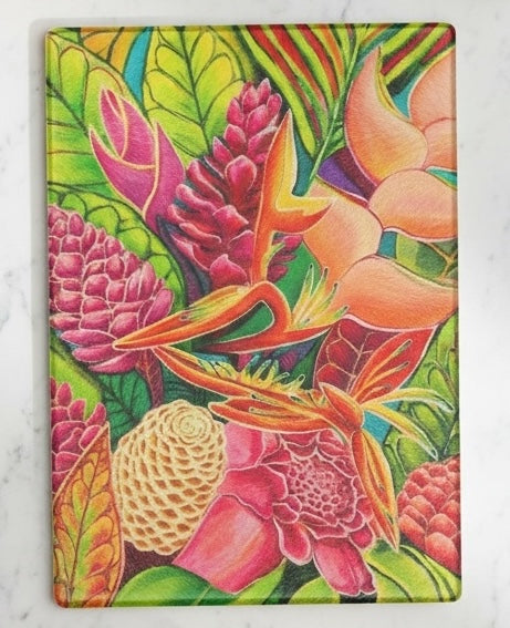 Hawaiian Love - Tempered Glass Cutting and Serving Boards