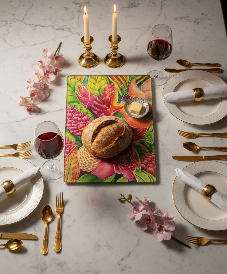 Hawaiian Love - Tempered Glass Cutting and Serving Boards