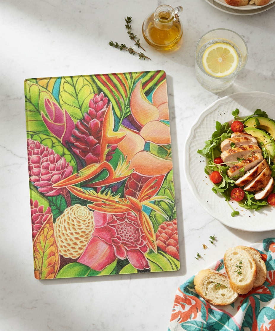 Hawaiian Love - Tempered Glass Cutting and Serving Boards