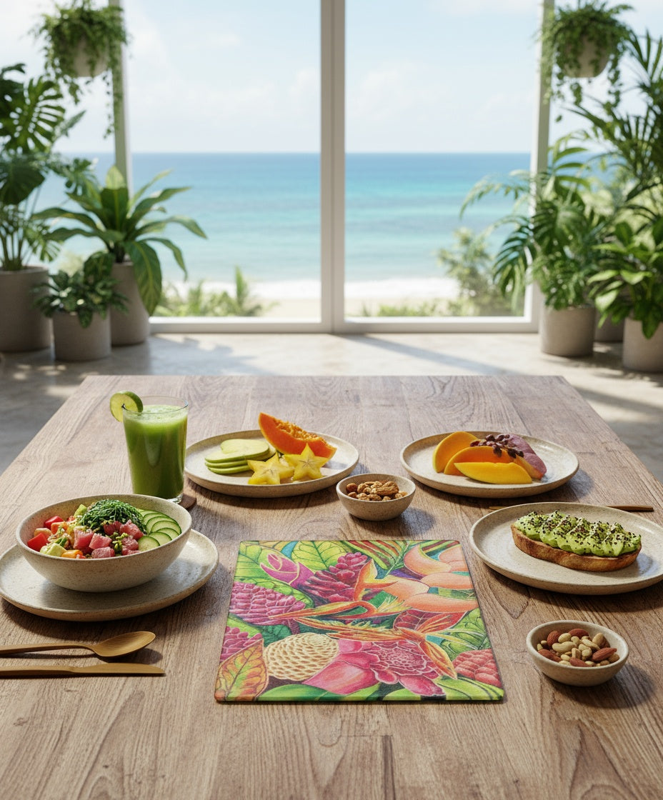 Hawaiian Love - Tempered Glass Cutting and Serving Boards