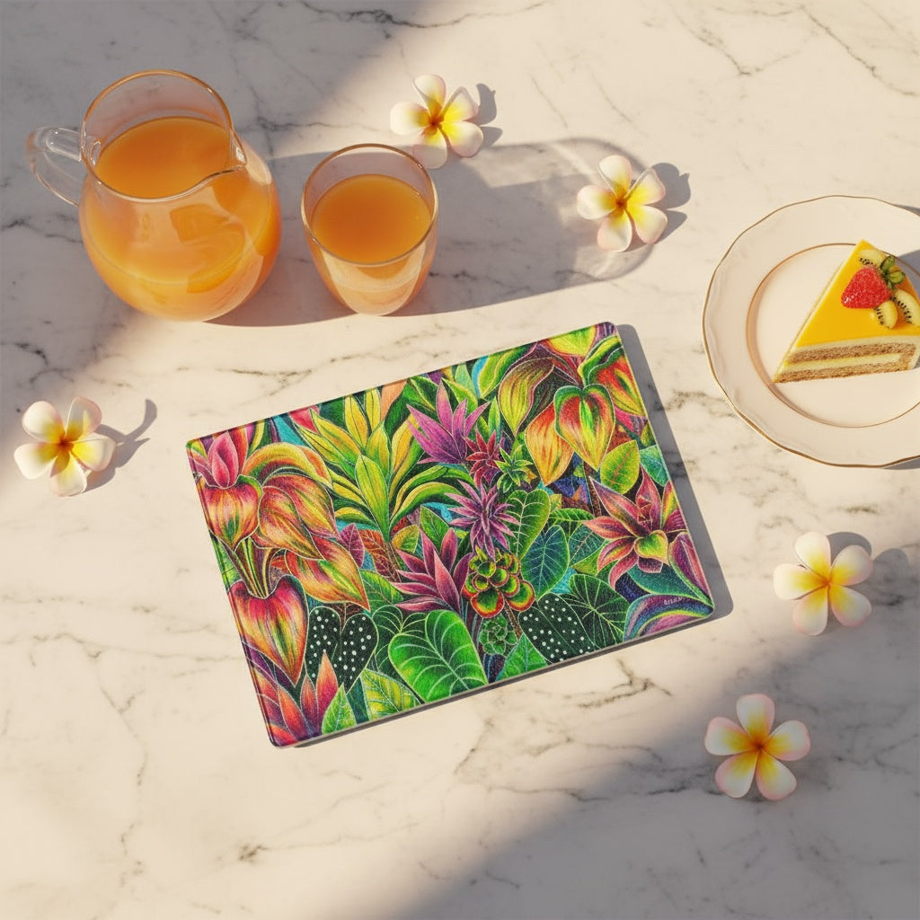 Hawaiian Cutting Board - Hanalei Morning | Hawaii Tempered Glass Serving Board