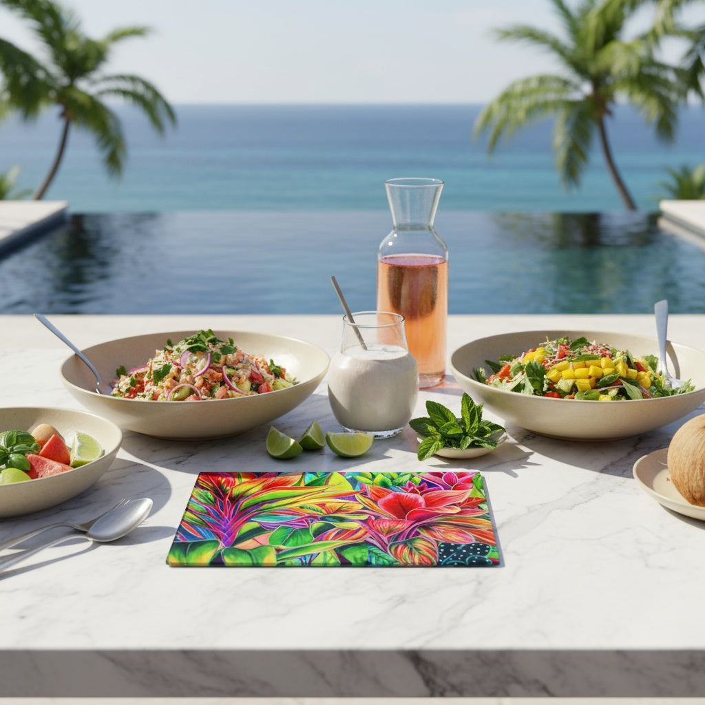 NEW - Tropical Light - Tempered Glass Cutting and Serving Boards
