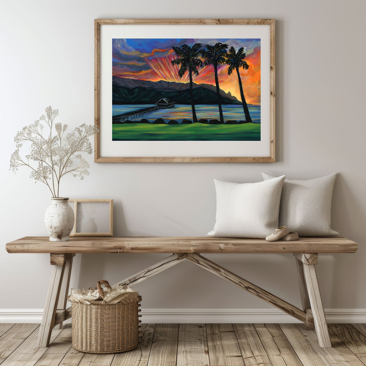 Hanalei Pier Sunset Fine Art Print