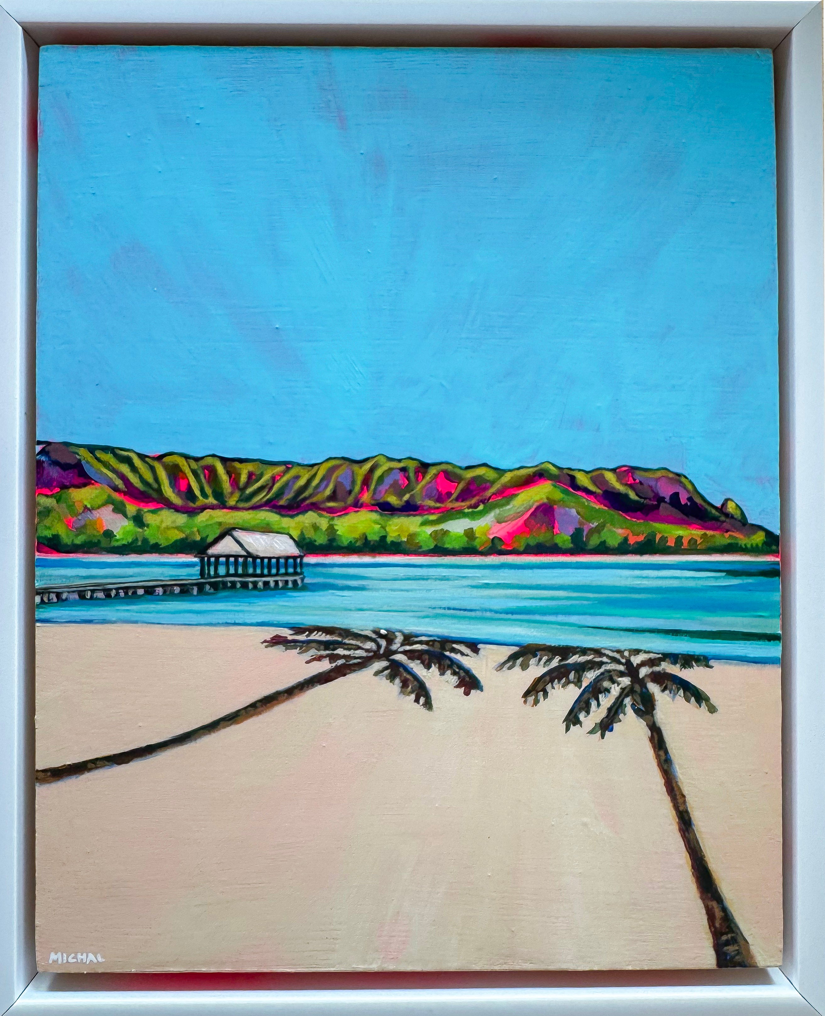 NEW Hanalei Pier Beach Palm Trees - Rare Originals - The Pink Series