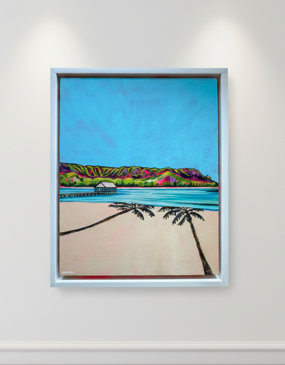 NEW Hanalei Pier Beach Palm Trees - Rare Originals - The Pink Series