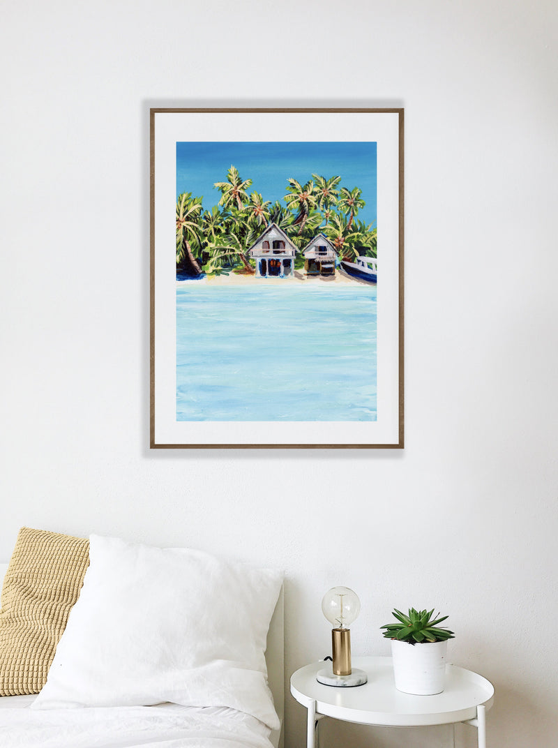 PRE-ORDERS : Tetamanu Village -  20x28  Large Museum Quality Print