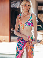 SOLD OUT Front Tie 4 x reversible TOP - Open Heart print - MICHAL ART STUDIO HAWAII - bikini