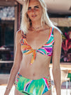 SOLD OUT Front Tie 4 x reversible TOP - Open Heart print - MICHAL ART STUDIO HAWAII - bikini