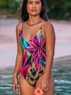 NEW - Crossed Back One Piece Swimsuit - Hanalei Morning Print