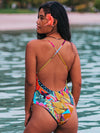 NEW - Crossed Back One Piece Swimsuit - Radiant Print