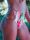 High rise reversible Bottom - Hawaiian Love print - MICHAL ART STUDIO HAWAII - bikini