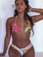 Hawaiian Love Floral Print - Tropical Hawaii - Triangle Bikini Top - MICHAL ART STUDIO HAWAII - bikini
