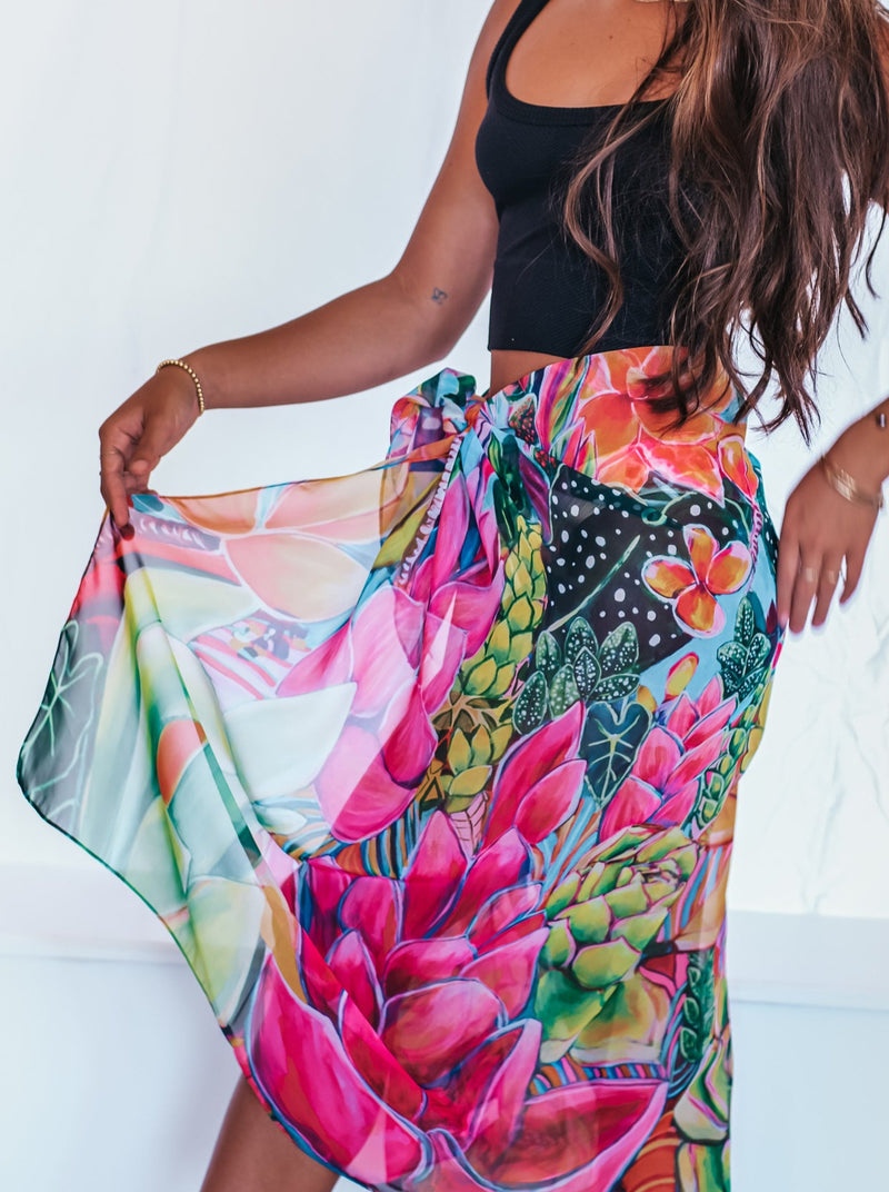 Pink Kalo (Taro) Hawaiian Print Pareo Sarong Beach Cover Up – Rare Breed  Apparel Maui & HoneyXO Shop