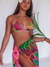 Hawaii Tropical Floral Sarong - Open Heart flowers - Beach Pareo - MICHAL ART STUDIO HAWAII - pareo