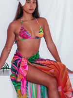 Hawaii Tropical Floral Sarong - Open Heart flowers - Beach Pareo - MICHAL ART STUDIO HAWAII - pareo